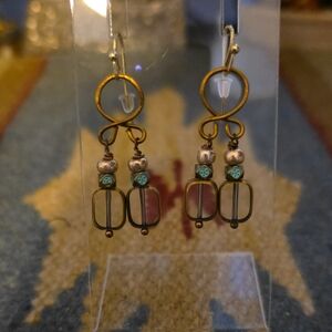 Elegant Gold and Silver Dangle Earrings